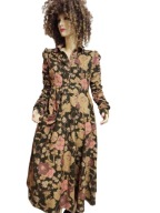 vintage sukienka z kieszeniami rozkloszowana retro w kwiaty 36/38