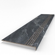 Stopnica schodowa gres grafit antracyt – z kapinosem i nacięciami 100x30x4