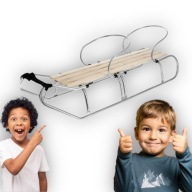 METALOWE SANKI TRADYCYJNE DWUOSOBOWE DLA DZIECI MTRWAŁE PODWÓJNE PREMIUM