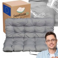 DUŻA PODUSZKA OGRODOWA NA MEBLE PODUSZKA NA HUŚTAWKĘ ŁAWKĘ 180X60X50 SZARA