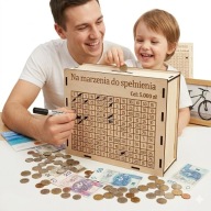 SKARBONKA WYKREŚLANKA PERSONALIZOWANA BIAŁA GRAWER CEL OSZCZĘDZANIA PREZENT