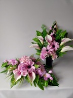 Komplet Cmenrtarz Kalie Goździki Klematisy Róż