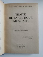Armand Machabey Traite de la critique musicale 1946
