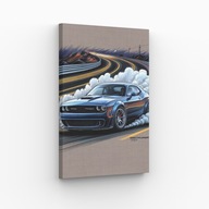 Obraz na płótnie 70x100 Dodge Challenger drift moc auta | Pomysł na Prezent
