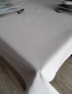 Obrus biały, bawełna satynowa, żakardowy 120x220 cm Kostka