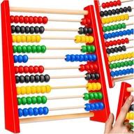 Liczydło drewniane kolorowe edukacyjne 10 rzędów