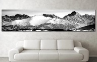 FOTOOBRAZ XL ART NA PŁÓTNIE PANORAMA TATRY GÓRY TRYPTYK BW 210X50