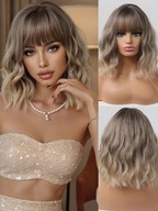 Peruka damska z grzywką naturalne fale ombre