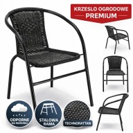 KRZESŁO OGRODOWE FOTEL TECHNORATTAN NA BALKON TARAS CZARNE BISTRO WYGODNE