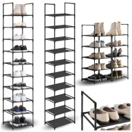 REGAŁ NA BUTY 10 POZIOMÓW PÓŁKI METALOWA RAMA PÓŁKA SZAFKA Z WŁÓKNINY LEKKA