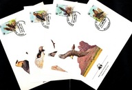 Lesotho / 4 Koperty FDC / 556-559 ( WWF - Fauna - Ptaki - sęp ) 1986 r.