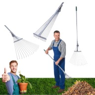 GRABIE OGRODOWE METALOWE DO LIŚCI TRAWY REGULOWANE WACHLARZOWE BRADAS 120CM