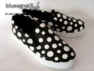 SLIP ON _ CZARNE TENISÓWKI GROCHY wsuwane 36