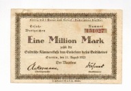 Szczecin/ Stettin, 1 Milion Marek 1923 rzadki