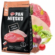 PAN MIĘSKO karma SUCHA dla DUŻYCH psów CIELĘCINA INDYK HIPOALERGICZNA 9kg