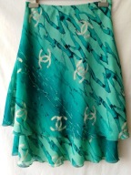 Spódnica zielono turkusowa wzorzysta - 36/38