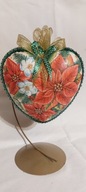 Bombka serce ręcznie zdobiona 15 CM decoupage SD26