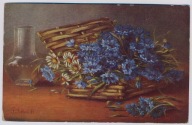 Martwa natura P. Schmidt 1918r FELDPOST do Lubsza k. Lubliniec o100