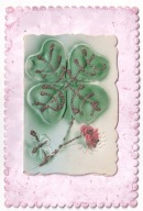 Podklejony karnet z Życzeniami 1909r. Tłoczony handmade