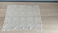 Obrus serwetka bieżnik szydełkowe rękodzieło misterne cacko beż 30x40