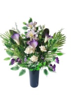 Bukiet Cmentarz Do Wazonu Kalie Fiolet Ecri