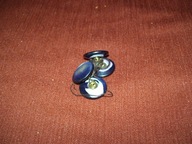 GUZIKI NIEBIESKIE PERŁOWE - VINTAGE - 4 SZT.