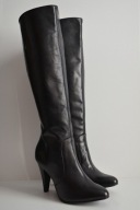 TAJEMNICZA KLASYKA kozaki Minelli do kolan naturalna skóra stabilna szpilka