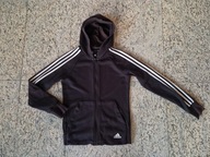 Bluza ADIDAS 164 długi rękaw czarna kaptur suwak
