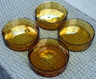 4 MISKI W KOLORZE BURSZTYNOWYM