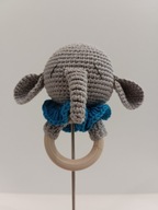 GRZECHOTKA słoń słonik szydełko prezent chrzest handmad miś zabawka ręcznie
