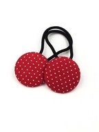Momilio handmade Gumki do włosów czerwone w kropeczki Kolekcja Claire