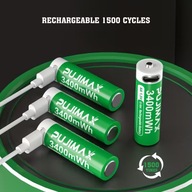 Akumulator litowo-jonowy AA (R6) 3400 mAh 4 szt. USB C