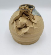 Ręczna praca ceramiczny wazonik ze śmieszką twarzą
