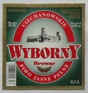 ETYKIETA PIWO JASNE PEŁNE CIECHANOWSKIE WYBORNY BROWAR KONSTANCIN