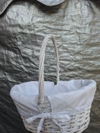 KOSZYK WIELKANOCNY STROIK NA ŚWIĘCONKĘ WIKLINOWY KOSZYCZEK DUŻY BIAŁY KOSZ