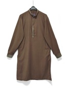 Sukienka Tunika Rozpinana Z Kieszeniami Brązowa Saqlain’s |R. L