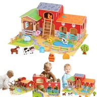 WOOPIE GREEN MEGA FARMA FIGURKI ZWIERZĄT STAJNIA ZABAWKA DLA DZIECI PREZENT