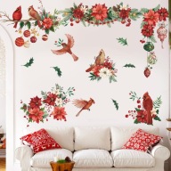 Naklejki Ścienne Kwiaty i Ptaki Dekoracja Pokoju Salon Sypialnia 77x120 cm