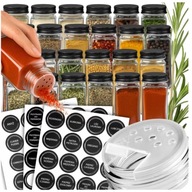 SŁOICZKI SŁOIKI 24szt NA PRZYPRAWY ZESTAW POJEMNIKI DO PRZYPRAW 72 NAKLEJKI