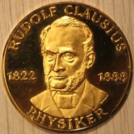 RUDOLF CLAUSIUS - PHYSIKER - SREBRO, ZŁOCONY, BARDZO RZADKI, UNIKAT
