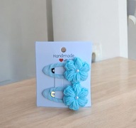 Spinki spineczki do włosów szydełkowe kwiatki handmade 2 szt.