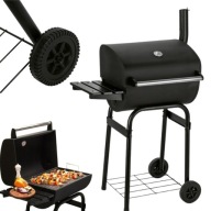 GRILL WĘGLOWY OGRODOWY Z POKRYWĄ RUSZT PŁYTA + TERMOMETR DUŻY