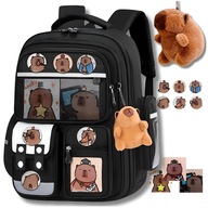 PLECAK SZKOLNY TORNISTER MŁODZIEŻOWY MASKOTKA BRELOK KAPIBARA DLA DZIECI