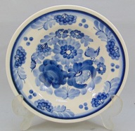 Fajans Włocławek - Talerzyk, miseczka Ptaszek