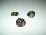 GUZIKI METALOWE ZDOBIONE - 3 SZT.