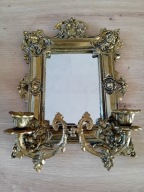 ANTYCZNE BAROKOWE LUSTERKO ŚCIENNE ZE ŚWIECZNIKAMI