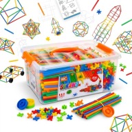 Klocki Konstrukcyjne Słomki Patyczki do Budowania Zestaw 800 elementów