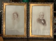 DREWNIANA STARA RAMKA ARTYSTYCZNA WIEKOWE FOTO - 2 SZT