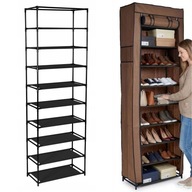 SZAFKA TEKSTYLNA NA BUTY REGAŁ GARDEROBA ORGANIZER 172CM BRĄZ SOLIDNA