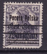 1918 Poczta Polska na GGW Fi11I błąd B1